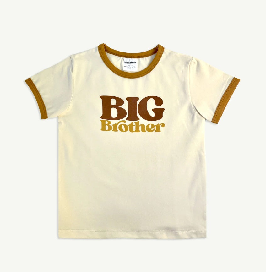 Front of the Big Brother Organic Cotton Ringer Tee - Mustard