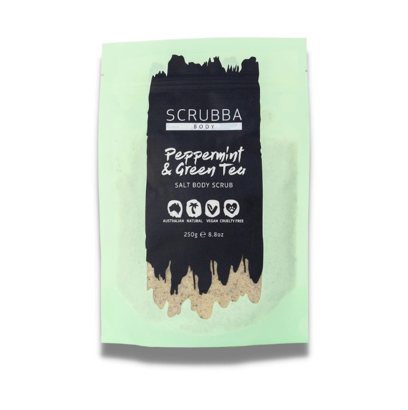 Peppermint & Green Tea Salt Body Scrub by Scrubba Body
