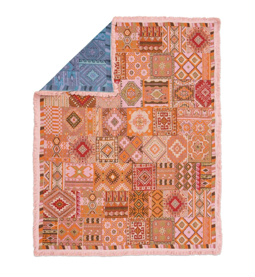 Showing the front and back of the The Patchwork Rug by Salty Aura
