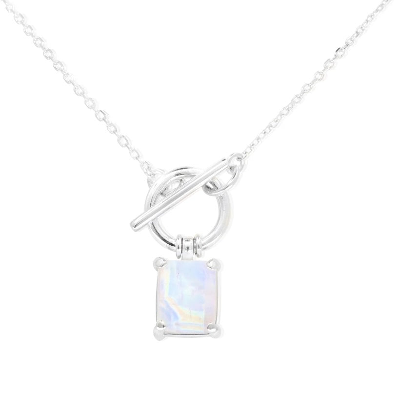 Front of the Toni May Alchemy Moonstone Silver Necklace