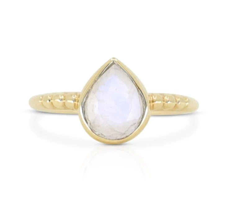 Front of the Toni May Amie Moonstone Gold Stacker