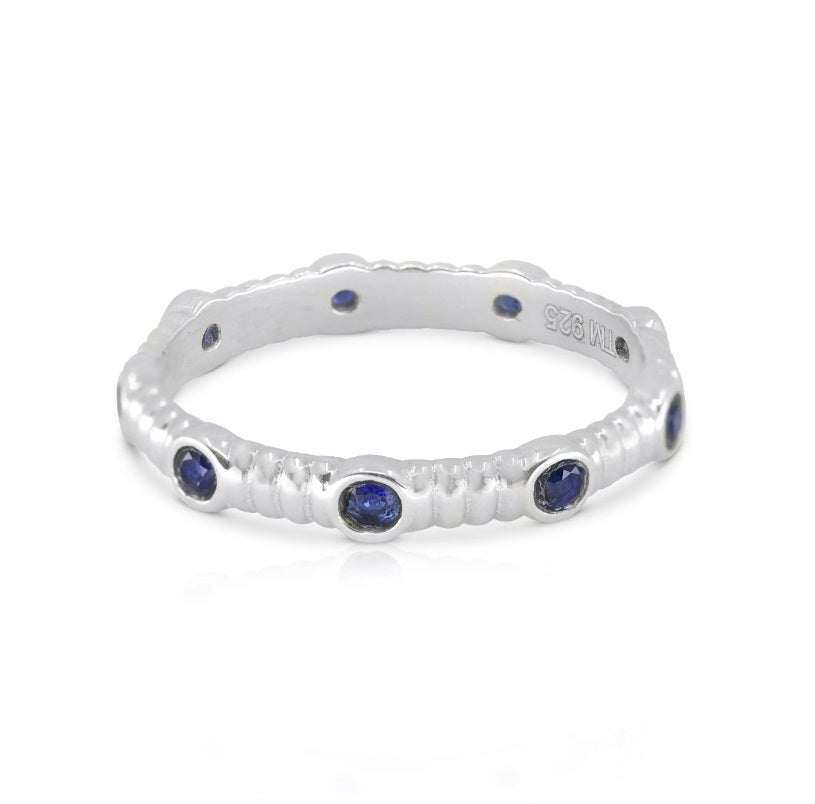 Toni May Asymmetric Sapphire Silver Stacker