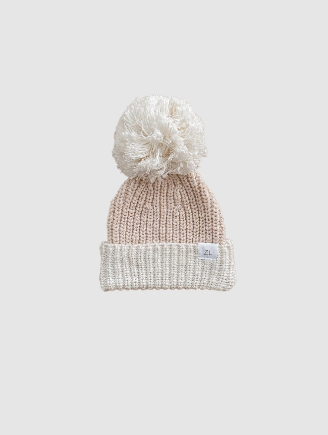 Flat lay of the Beanie Two Tone Petal by Ziggy Lou