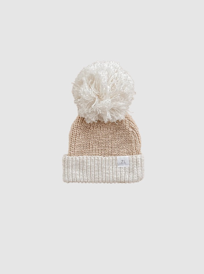 Flat lay of the Beanie Two Tone Wheat by Ziggy Lou