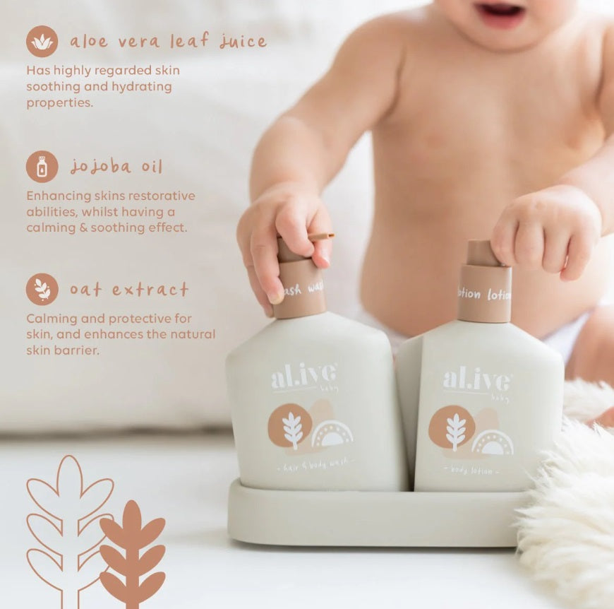 Facts of the Alive BABY DUO HAIR/BODY WASH & LOTION + TRAY - CALMING OATMEAL