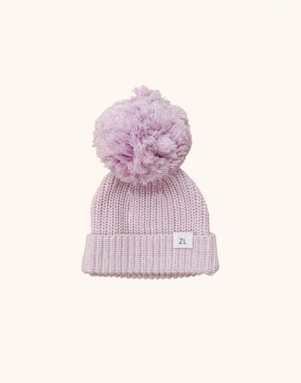 Front of the Beanie Lavender by Ziggy Lou