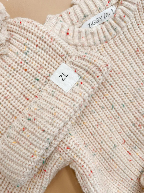 Flatlay of the Beanie Oatmeal Fleck by Ziggy Lou