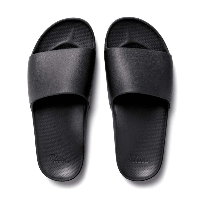 Archies Arch Support Slides - Black - Flay Lay