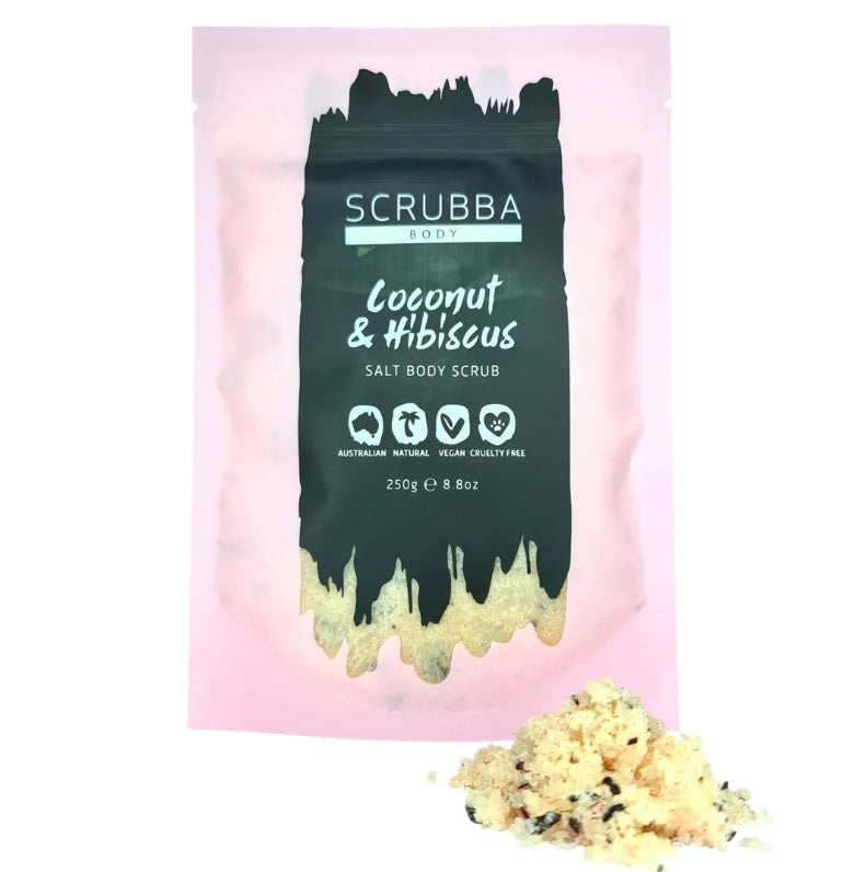 Coconut & Hibiscus Salt Body Scrub by Scrubba Body