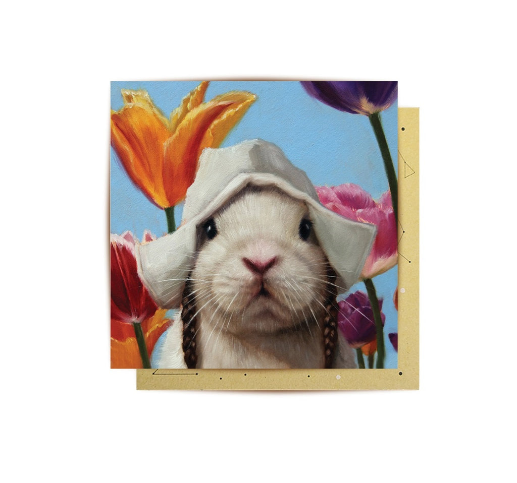 Braided Rabbit Greeting Card by La La Land
