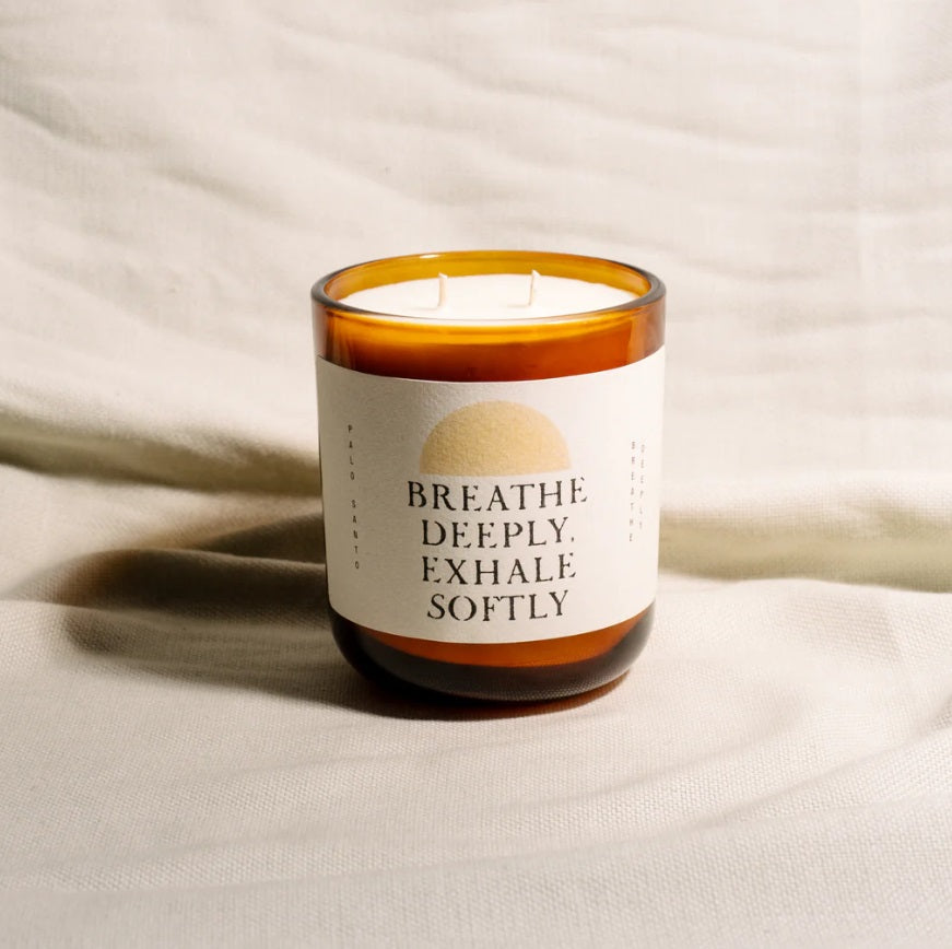 Front of the Etikette Breathe Deeply Candle - Palo Santo