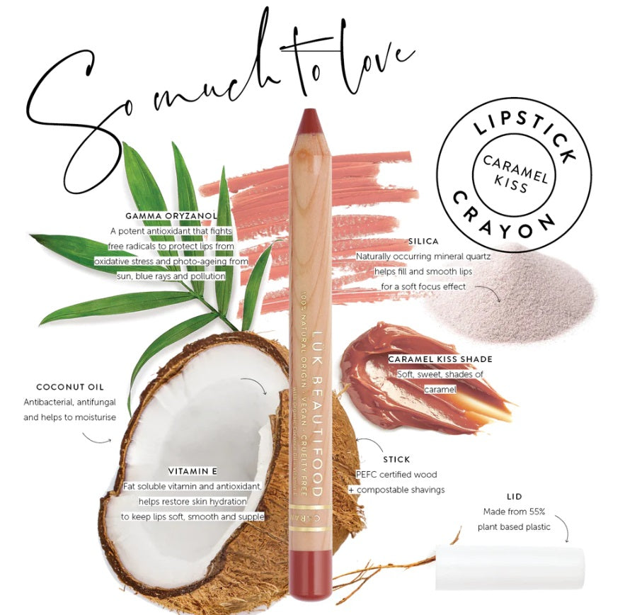 Ingredients of the Natural Lipstick Crayon by Lük Beautifood