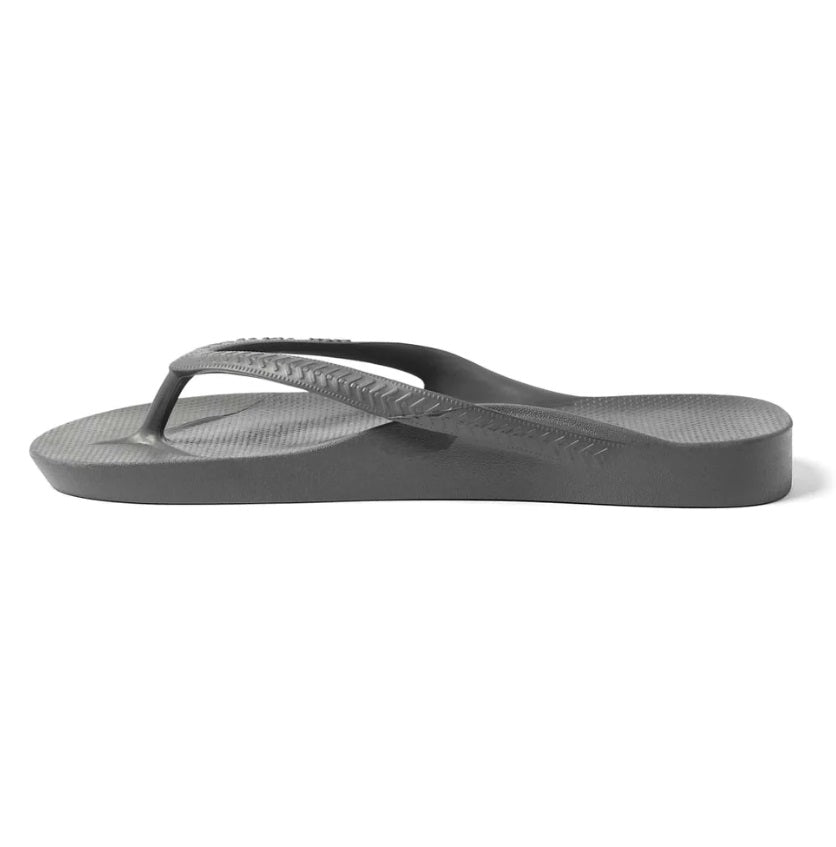 Archies Arch Support Thongs - Charcoal - Side