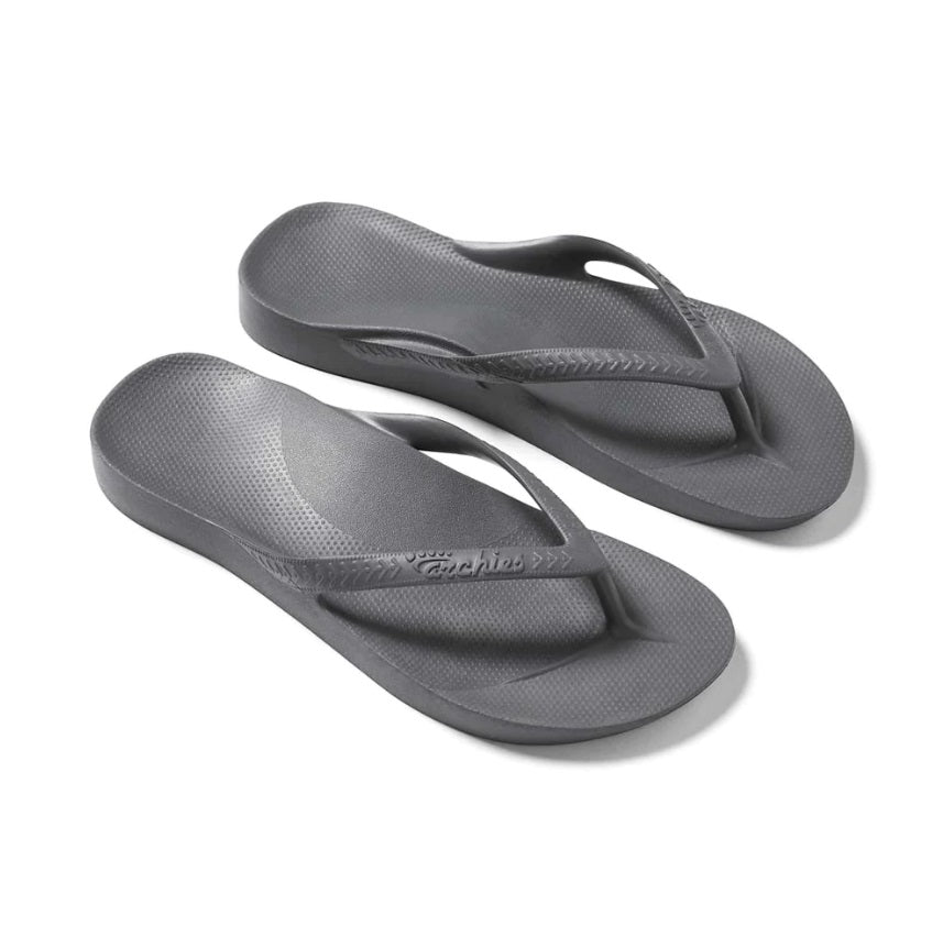 Archies Arch Support Thongs - Charcoal - Top 