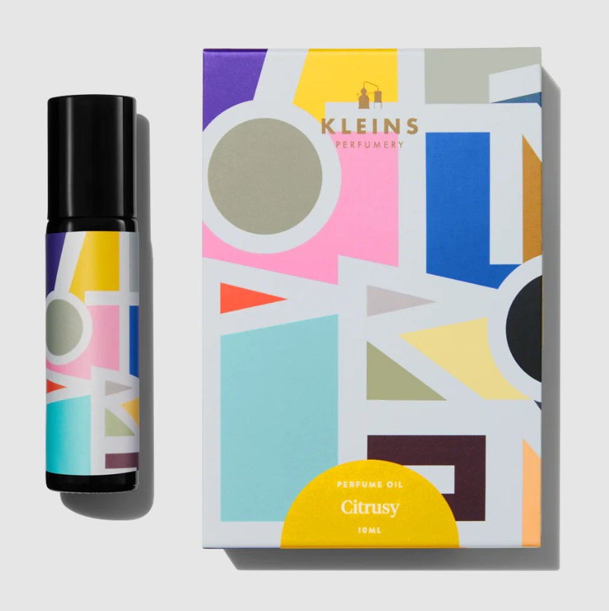 Front of the Citrusy Perfume Roll On by Kleins Perfumery