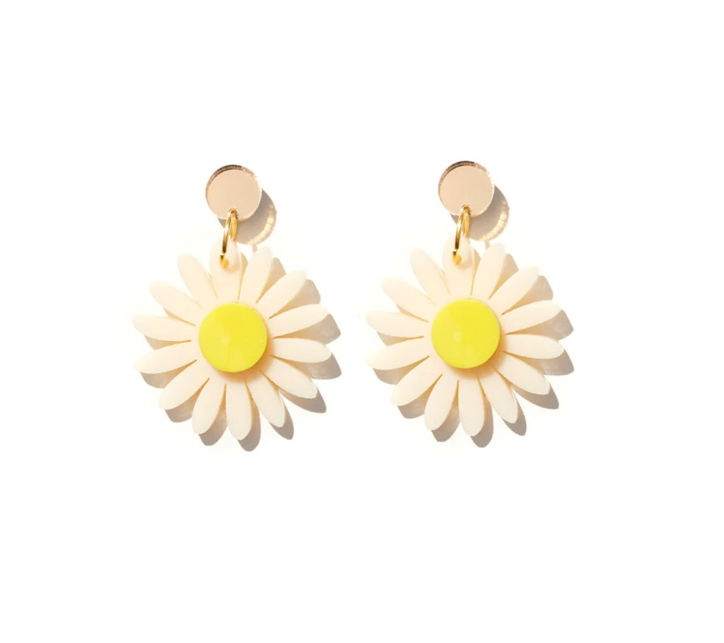 Daisy Stud in Cream with Yellow by Emeldo