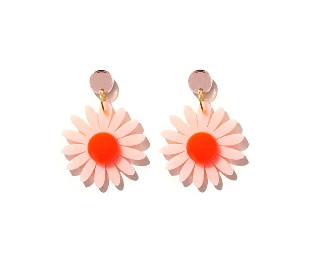 Daisy Stud in Pink with Red by Emeldo