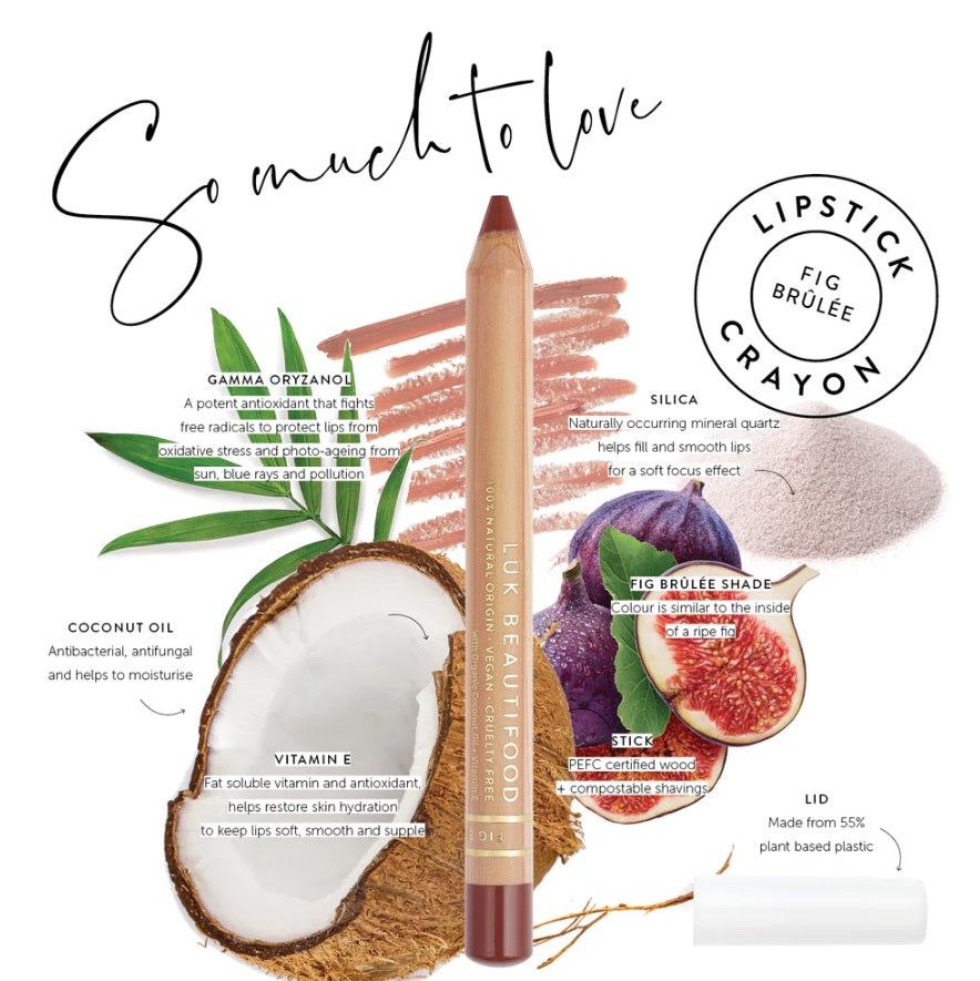 Ingredients of the Natural Lipstick Crayon by Lük Beautifood