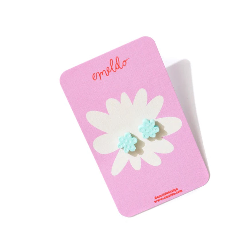 Pastel Mint Flower Studs by Emeldo