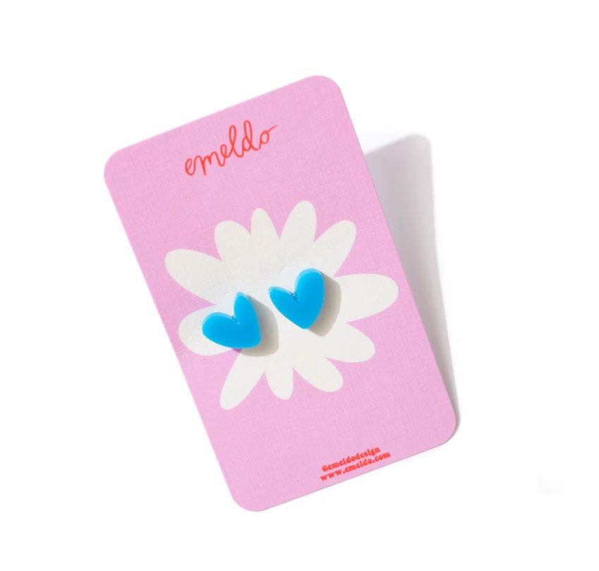 Blue Heart Studs by Emeldo
