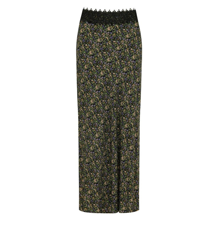 Front photo of the Joni Midi Skirt in Moonless by Arnhem Clothing