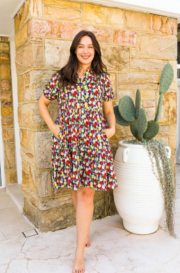 Showing the pockets of the Kline Dress by Boho Australia 