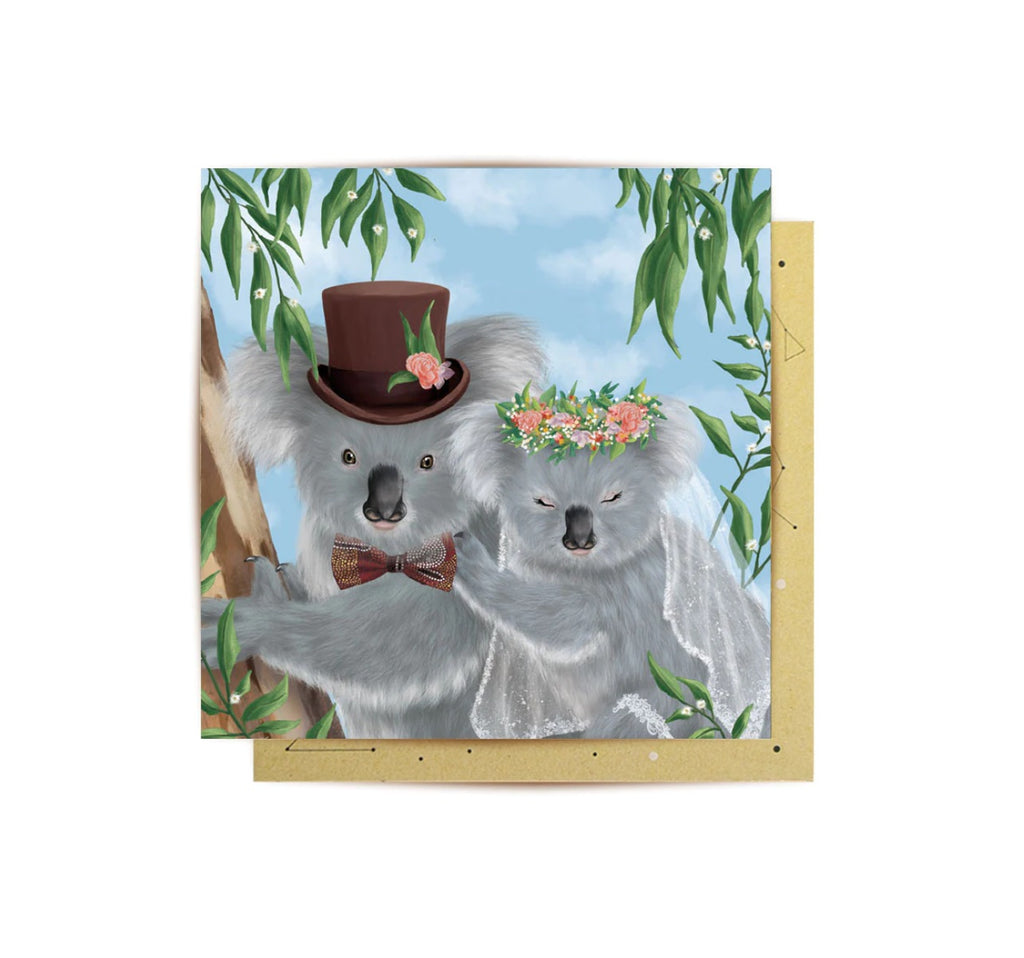 Koala Wedding Greeting Card by La La Land