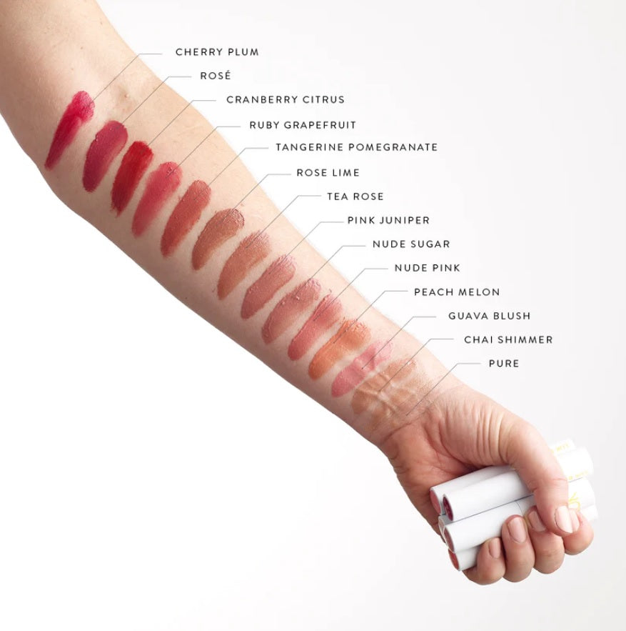 Colour patches on the arm of the Lip Nourish Natural Lipstick by Lük Beautifood