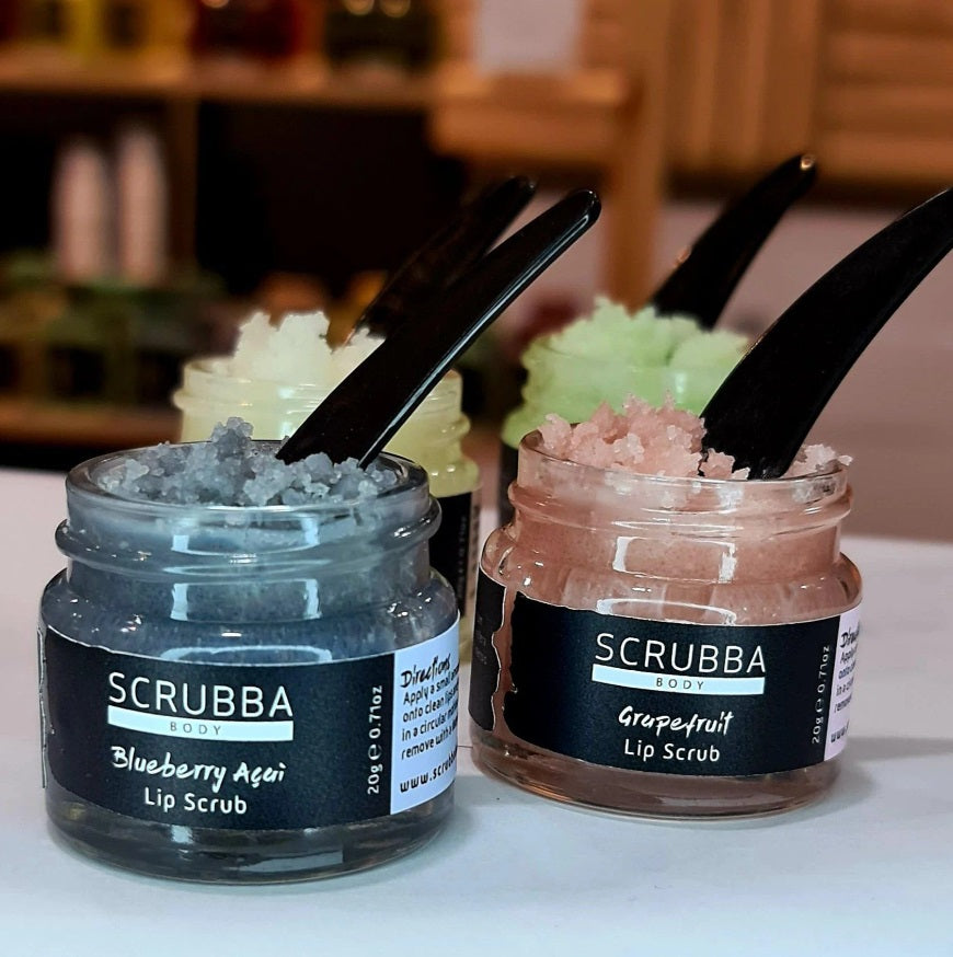 All of the flavours of the Scrubba Body Lip Scrubs