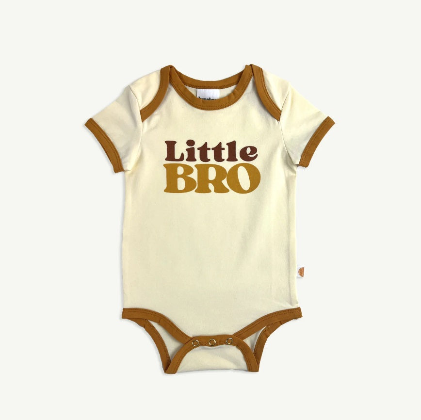 Front of the Little Bro Organic Onesie - Mustard