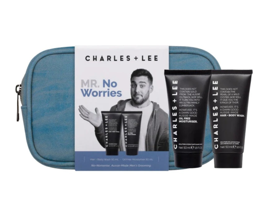Front of the Mr. No Worries Gift Set by Charles + Lee