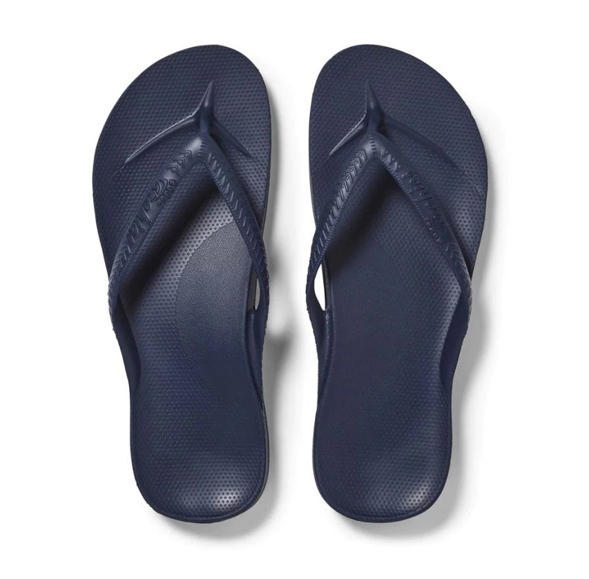 Archies Arch Support Thongs - Navy Flay Lay