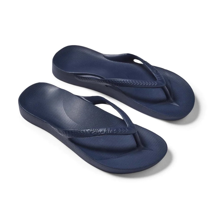 Archies Arch Support Thongs - Navy Side
