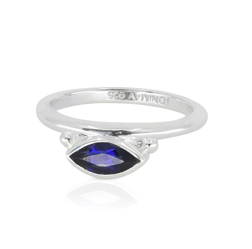 Toni May Nyra Marquise Sapphire Silver Stacker