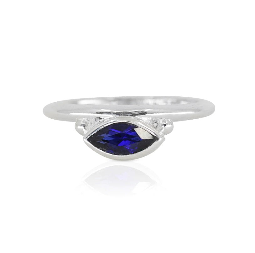 Toni May Nyra Marquise Sapphire Silver Stacker