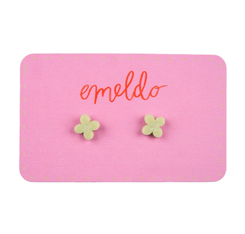 Pistachio Light Green Poppy Stud by Emeldo