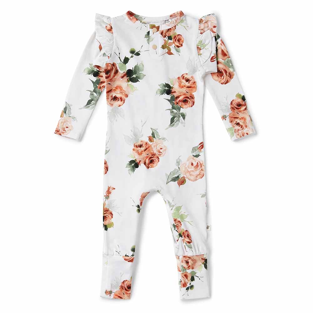 Flatlay of Rosebud Growsuit by Snuggle Hunny