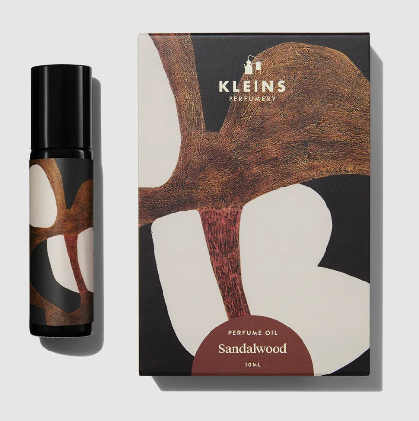 Front of the Sandalwood Perfume Roll On by Kleins Perfumery