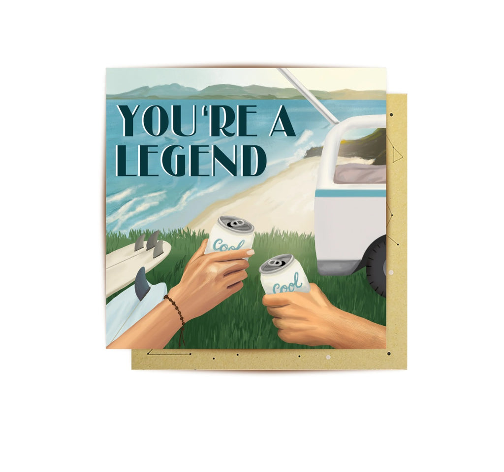 Surf Legend Greeting Card by La La Land