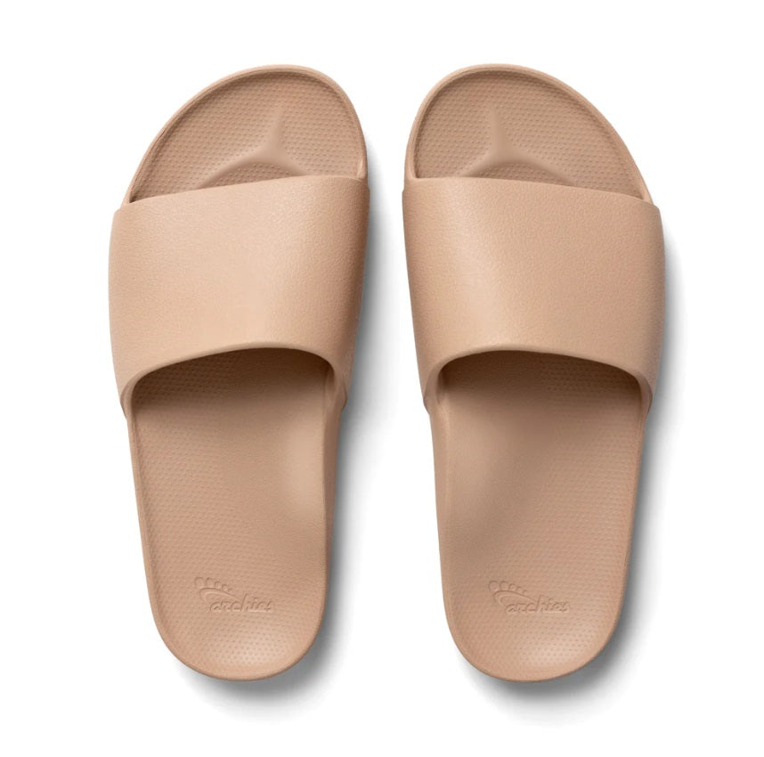 Archies Arch Support Slides - Tan - Flat Lay