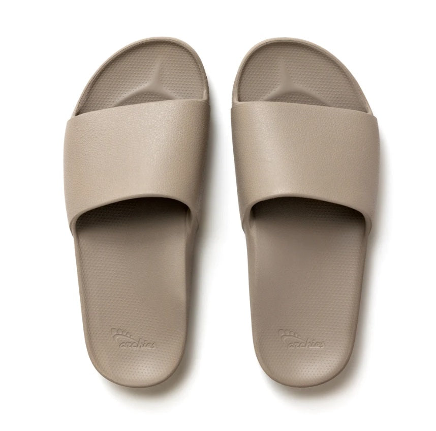 Archies Arch Support Slides - Taupe - Flat Lay