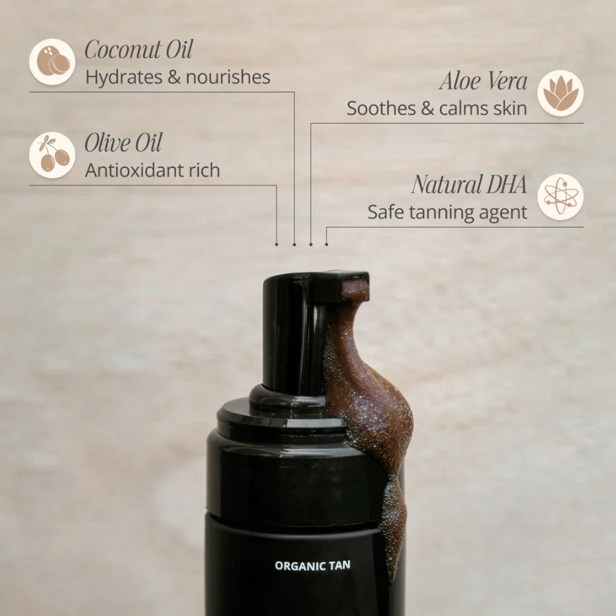 Ingredients of the self-tan mousse in the Body Bronze Kit by Three Warriors