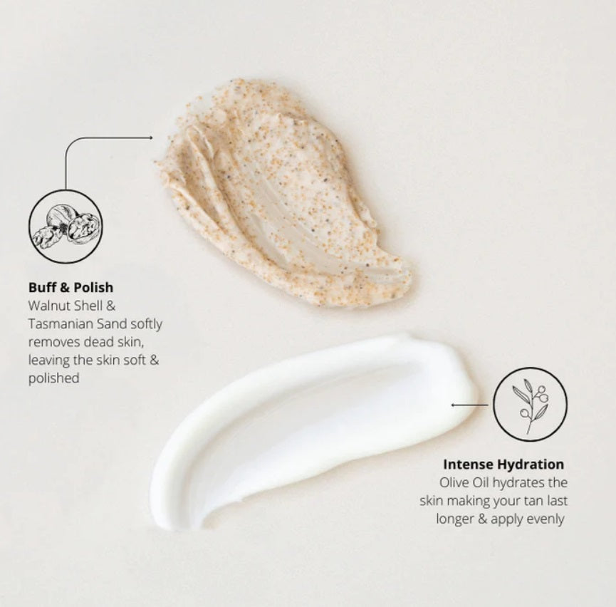 Flat lay of the Body Glow Kit by Three Warriors