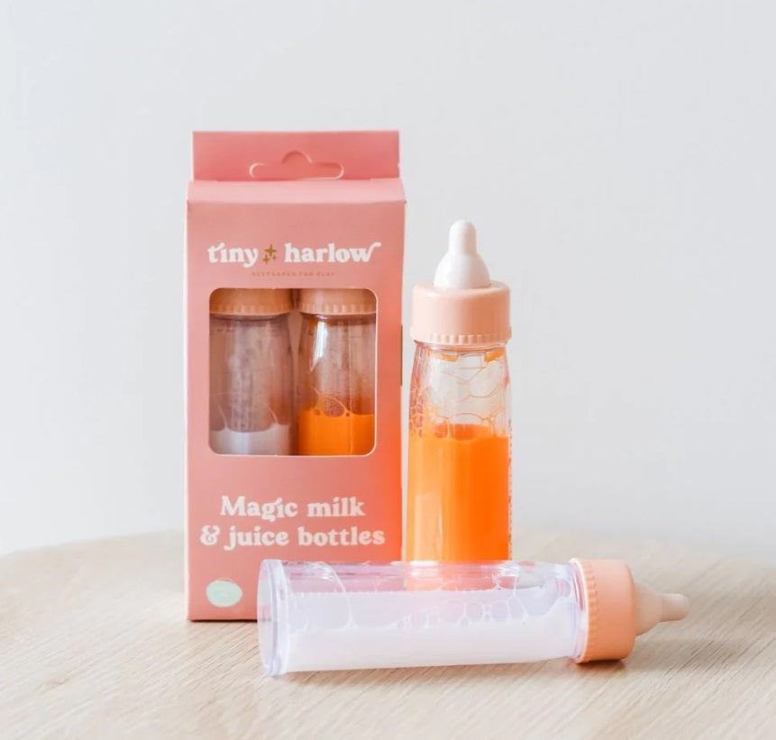 Magic Milk & Juice Bottles by Tiny Harlow on table