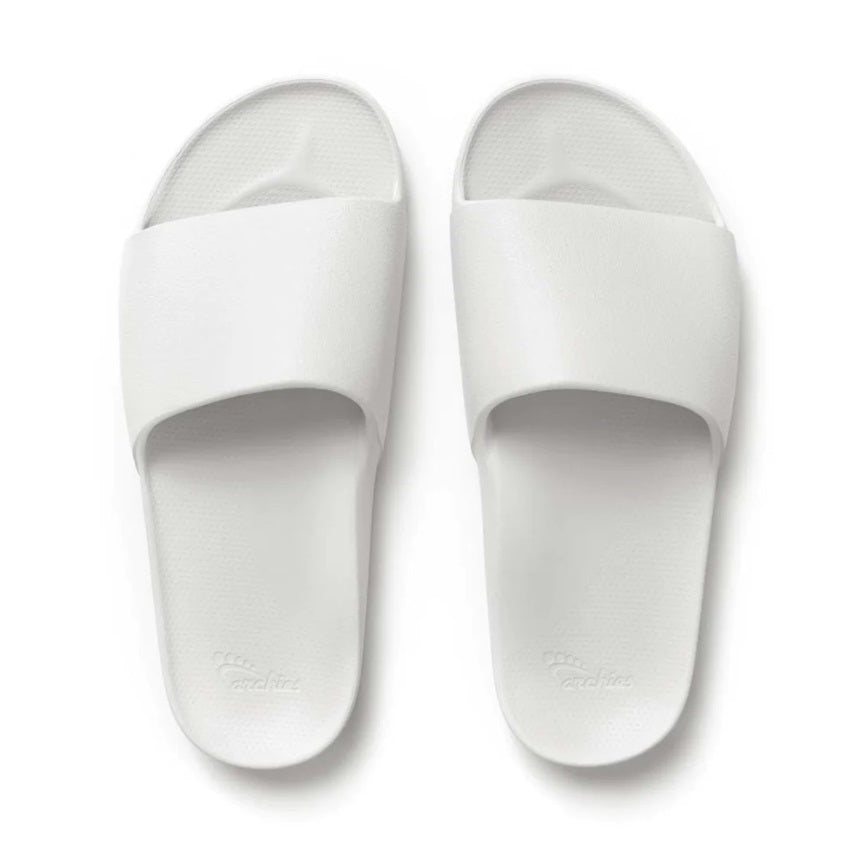 Archies Arch Support Slides - White - Flat Lay