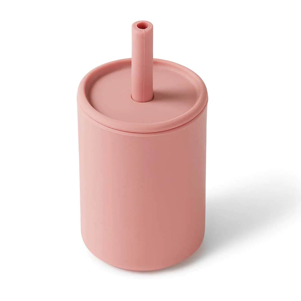 Front of the Silicone Sippy Cup Rose by Snuggle Hunny