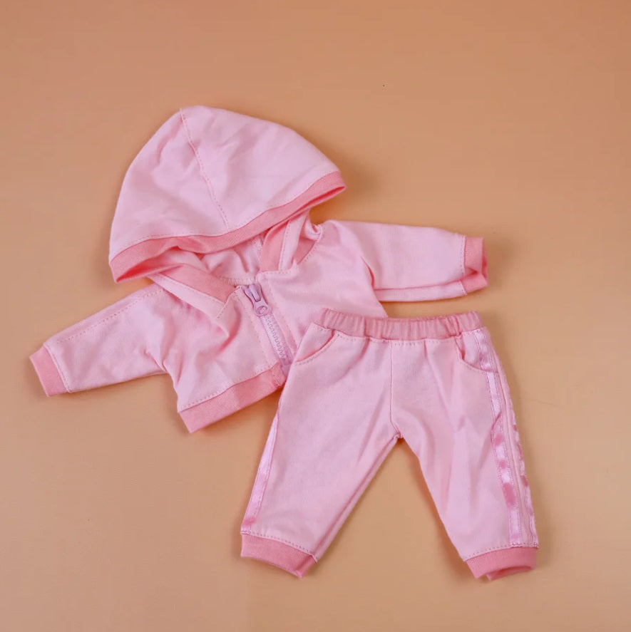 Flatlay of the Pink Hoodie Tracksuit by Tiny Harlow