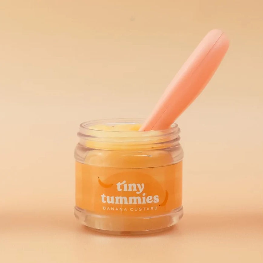 Close up of the Tiny Tummies Banana Custard by Tiny Harlow